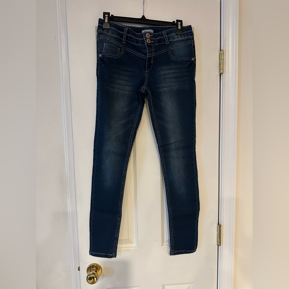 Mudd Double Button Fly BLUE Skinny Jeans Girls Size 16